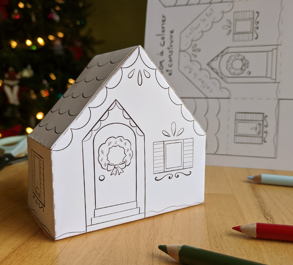 Bricolage de maison à imprimer et colorier pour Noël