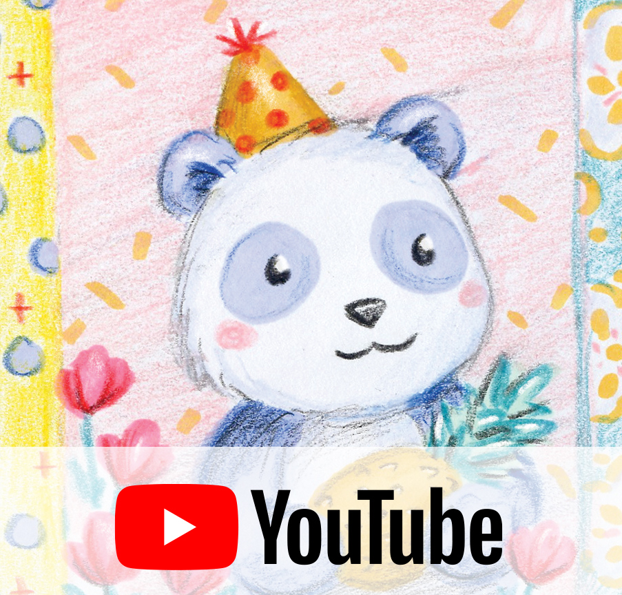 Panda dessiné par Jaune Pop avec lien vers chaîne Youtube