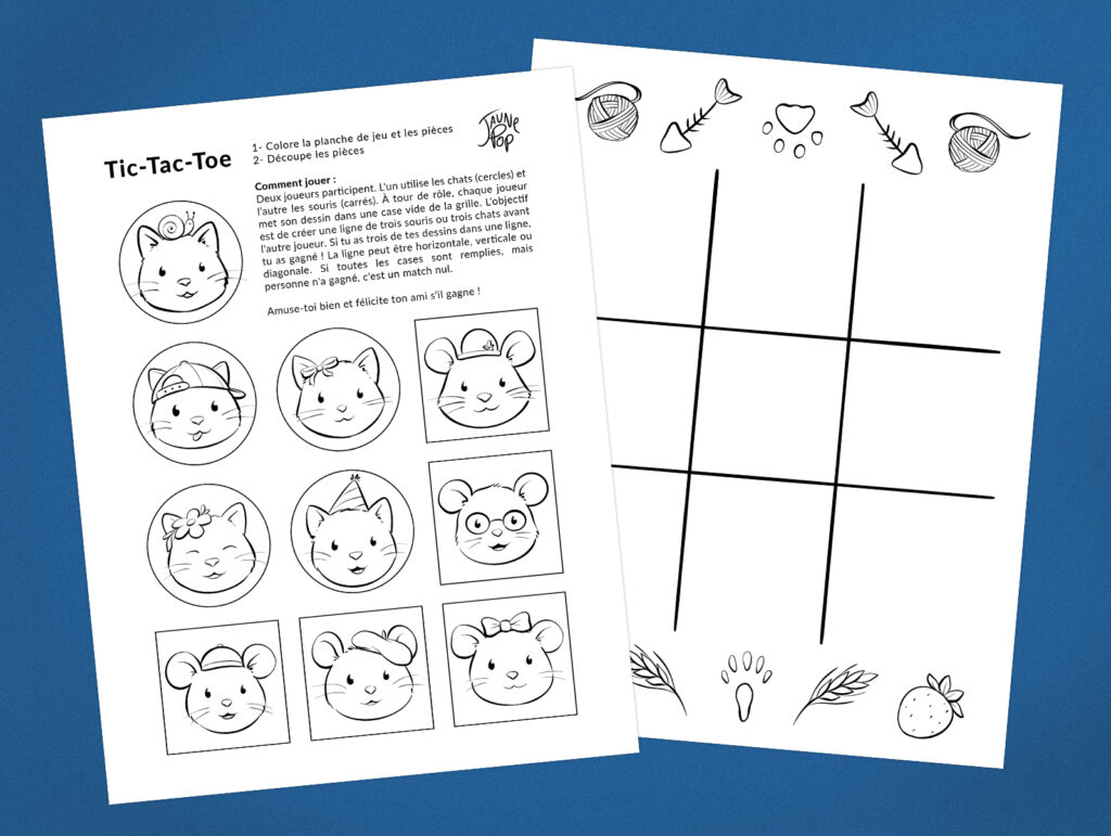 Jeu de Tic-Tac-Toe à télécharger et imprimer