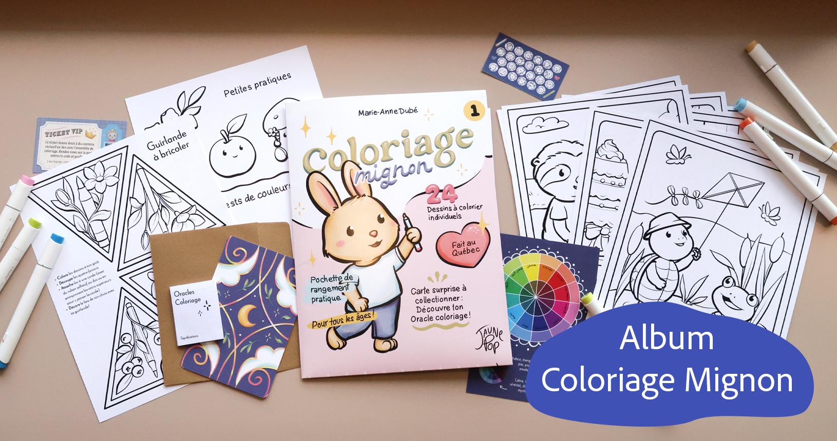 Ensemble de coloriage Jaune Pop : Coloriage Mignon